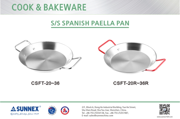 Sunnex paslanmayan poladdan ispan paella qabı